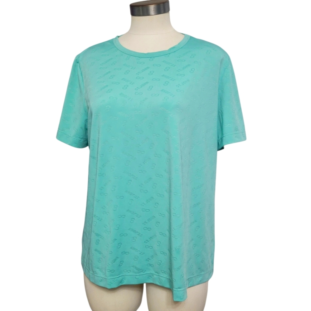 St. John Relaxed Terquois Blue Short Sleeve Tee